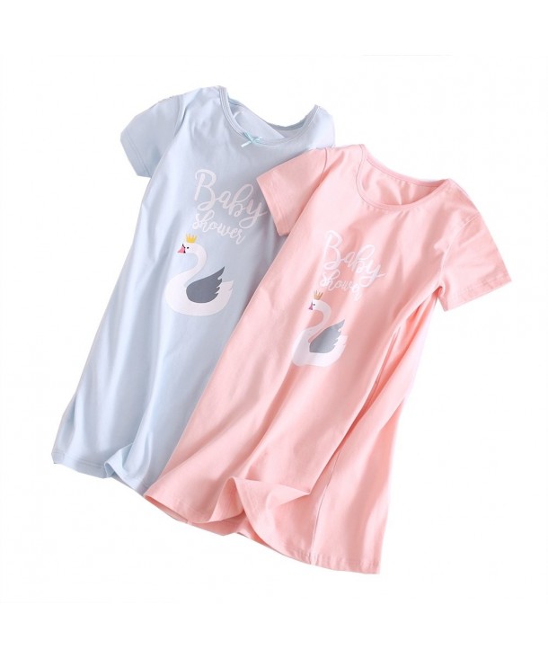 Girls' Princess Nightgowns Cute Swan Sleep Shirts Cotton Sleepwear for ...