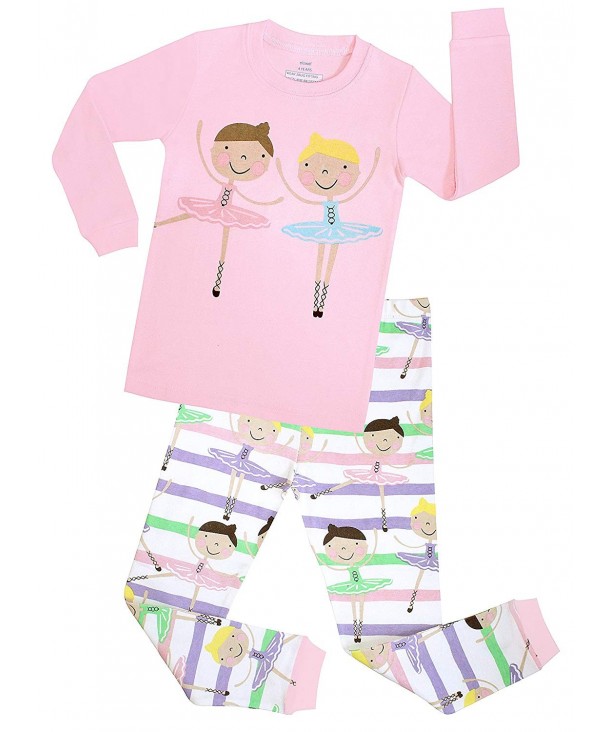 Elowel Ballerina Childrens Pajamas Cotton Toddler