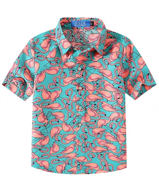 SSLR Flamingos Button Casual Hawaiian